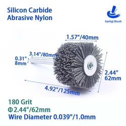Enhanced Nylon Wheel Brush for Polishing and Rust Removal - Multifunctional Circular Cleaning Tool (Grit180 Dia62mm)