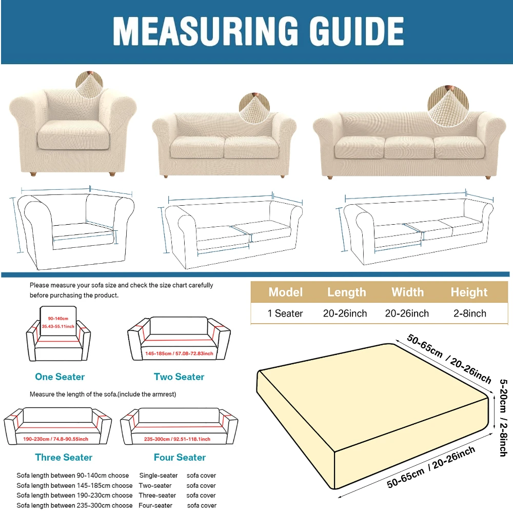 Stretch Jacquard Spandex Sofa Cover With Sofa Cushion Covers Non-Slip Sofa Slipcovers for Living Room Furniture Protector 6