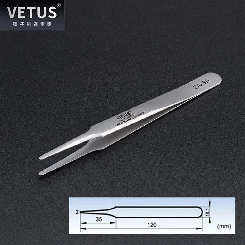 VETUS 5A-SA/5B-SA/5-SA/7-SA/SS-SA/AA-SA/2A-SA Precision Magnetically Stainless Steel Tweezers For Jewelry Phone Repair Tools
