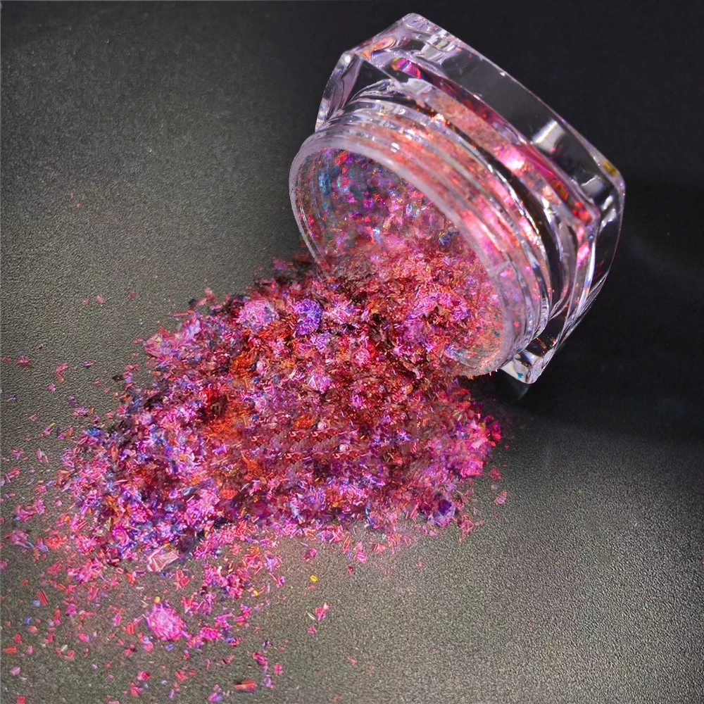 1Jar 카멜레온 오팔 네일 아트 플레이크 오로라 카멜레온 Colorshift 인어 네일 스팽글 Untra-Thin 카멜레온 네일 글리터 스팽글