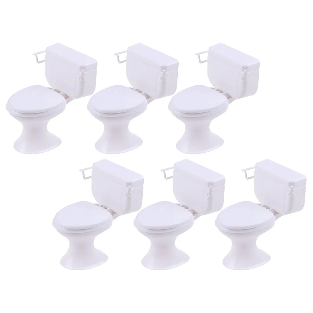 

Mini Toilet Seat Toy Doll House Furniture Miniature Bathroom Toilet Toy Tiny Cake Topper Bathroom Furniture Dollhouse