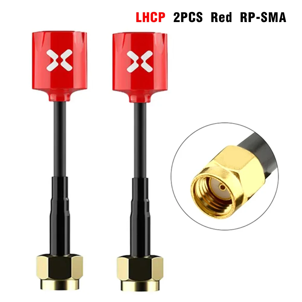 2PCS LHCP RP-SMA Red