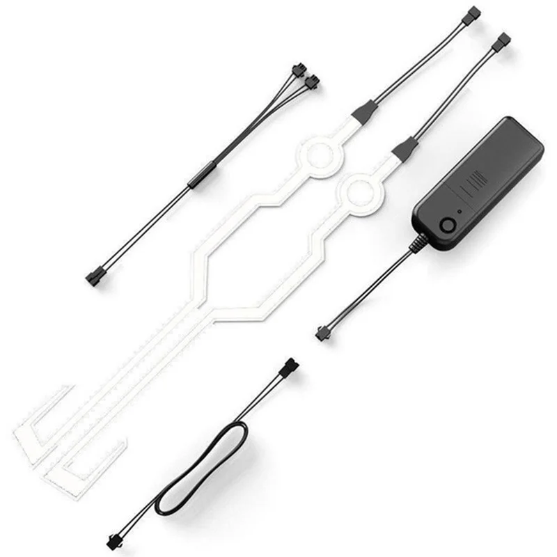 

A Pair Helmet Motorcycle Light Riding Signal EL Strip Flashing Durable Kit Bar DIY Helmet Led Strip Reflector Cold Light Film