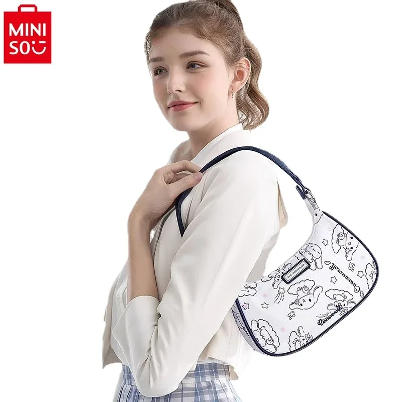 MINISO Sanrio Cartoon Hello Kitty High Quality Women's Shoulder Bag Small and Classic Sweet Versatile Underarm Bag