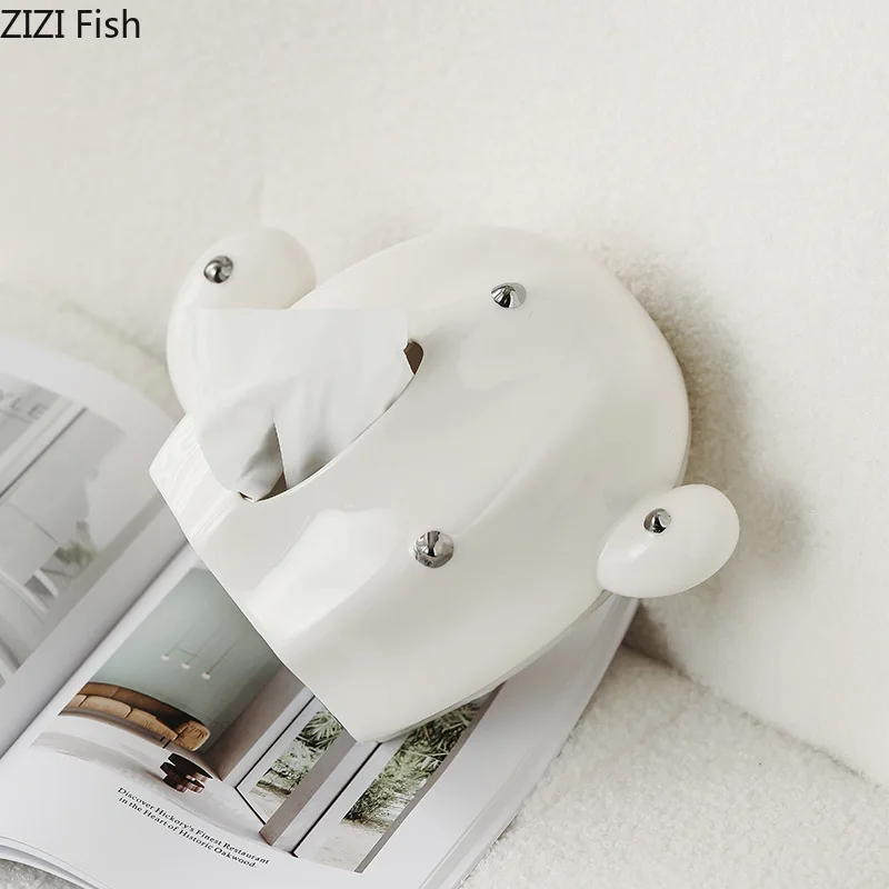 Cactus Tissue Box Creative Desktop Decoration Ceramic Tissue Storage Box Kitchen Wet Towel Dispenser Home Decoration Art 4
