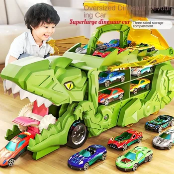 New Dinosaur Devouring Car Attack Tyrannosaurus Rex Devouring Transformation Toy Puzzle Children's Storage Inertial Sliding Car 1