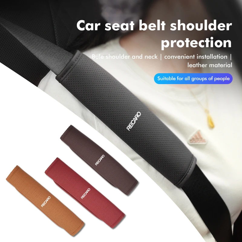 2 Pezzi Di Copertura Della Spalla Della Cintura Di Sicurezza Dell'Auto In Pelle Per Recaro Nan