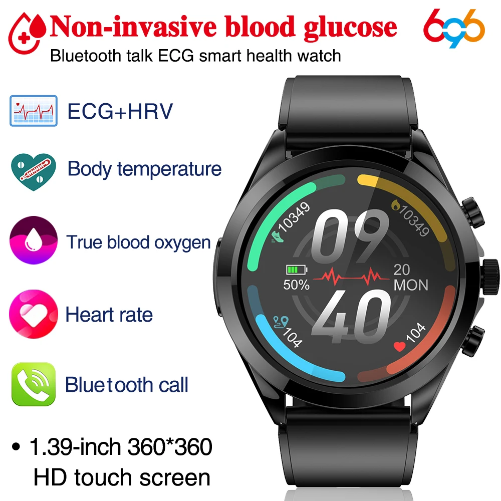 

2023 Blue Tooth Call Smart Watch BLood Glucose Heart Rate HRV ECG Sport Men Women Voice Assistant Waterproof Health Smartwatch