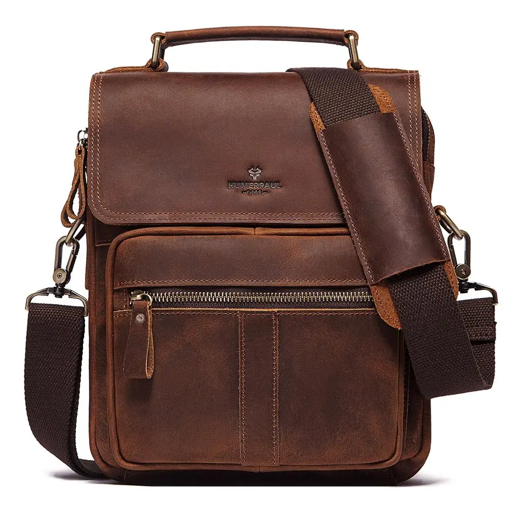 Nolvo New High Capacity Business Shoulder Bag IPad Handbag Leather Multi-pocket Messenger Bag Waterproof Wear-resistant Men Bags