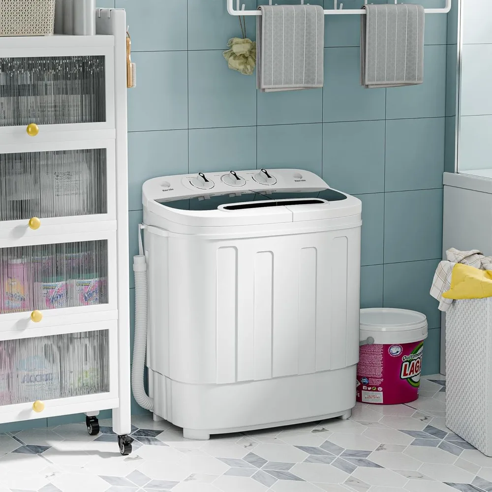 Compact Washing Machine 13lbs Capacity Twin Tube Washing Machine Washer and Spin Cycle Combo 2