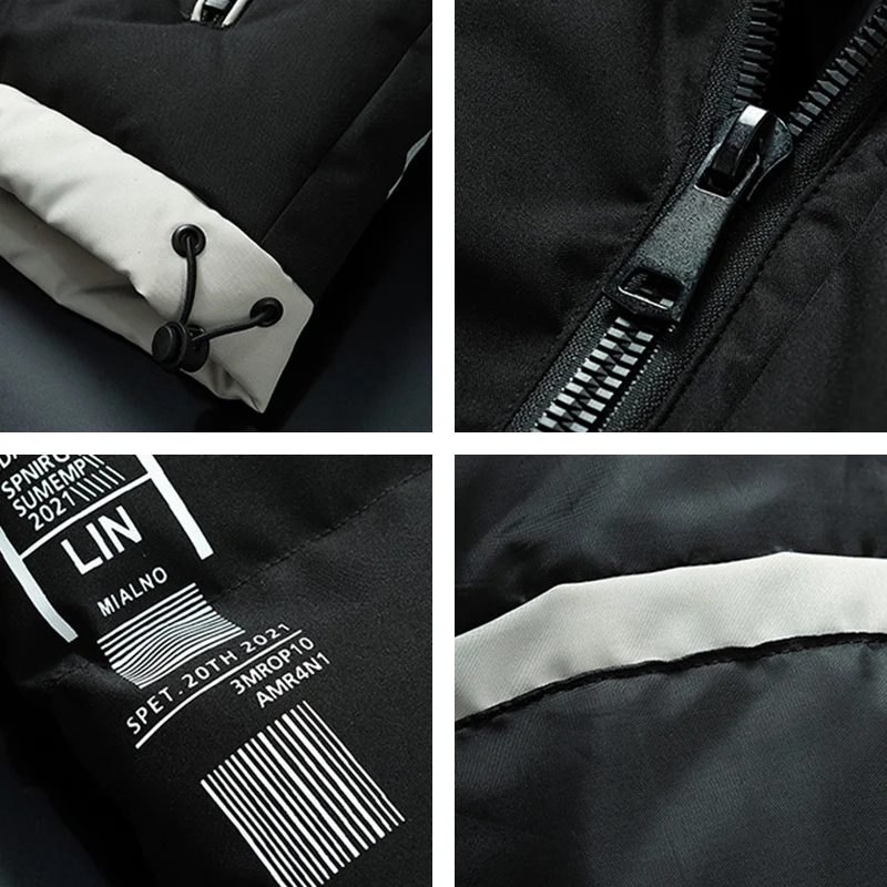 2023 Men Winter Solid Color Fleece Warm Hooded Parkas Men Many Pocket Cargo Windproof Outdoors Casual Fashion Parkas Male Coat