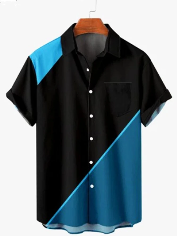 

summer casual stitching simple hot-selling Hawaiian shirts men's vacation beach hot models graphic t shirts men camisas y blusa