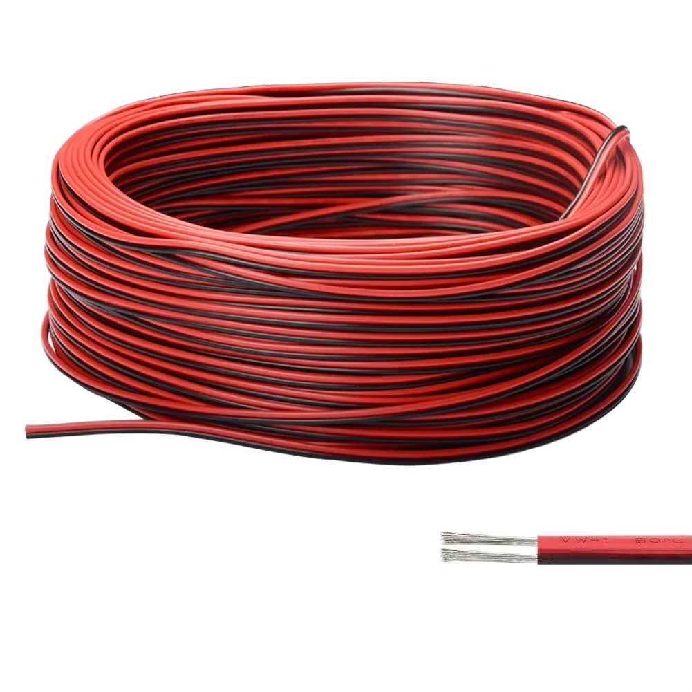 20 meters 2PIN Electrical Wire Tinned Copper PVC Insulated Red Black Cable For Single Color LED Strip Light Extension Wire 22AWG image 1