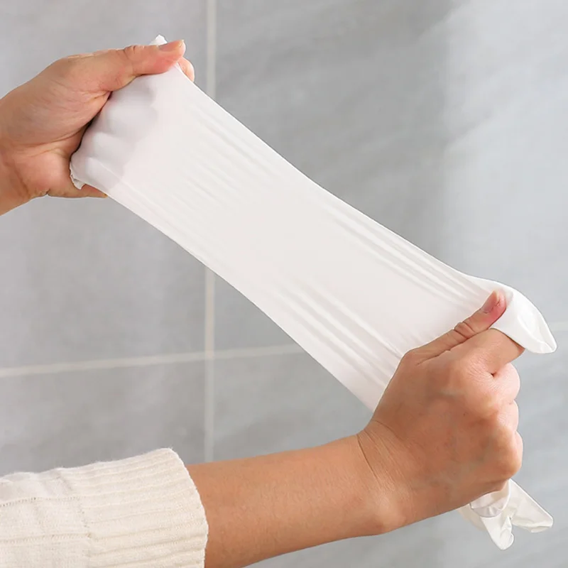 100PCS White Disposable Nitrile Gloves Waterproof Oil Resistant Household Nitrile Gloves Dyeing Hair Tattoo Cleaning Household disposable gloves nitrile gloves cleaning gloves