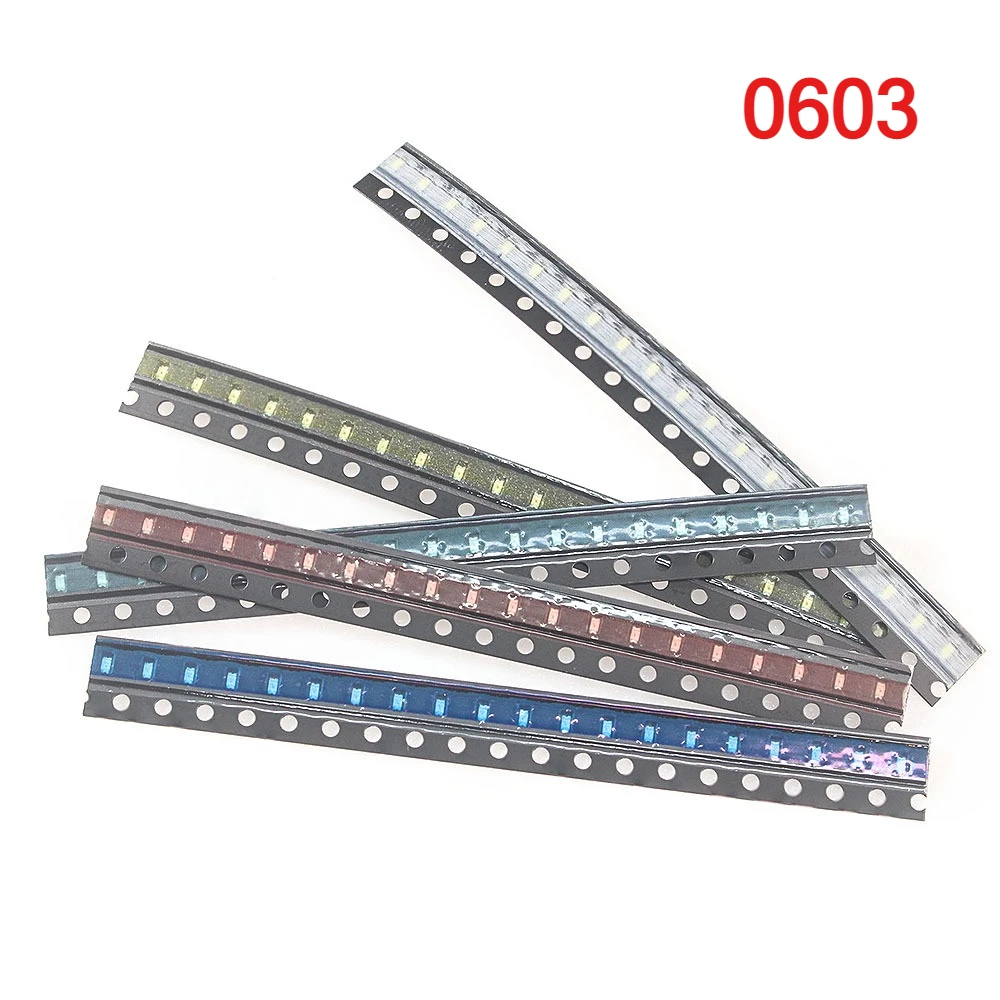 Kit de diodos LED SMD, Kit de diodo rojo, verde, azul, blanco, amarillo, 5 colores cada piezas, 100, 5730, 5050, 3528, 1210, 1206, 0805, 0603, 0402, 3020, 2835, 0,2, W, 20 piezas