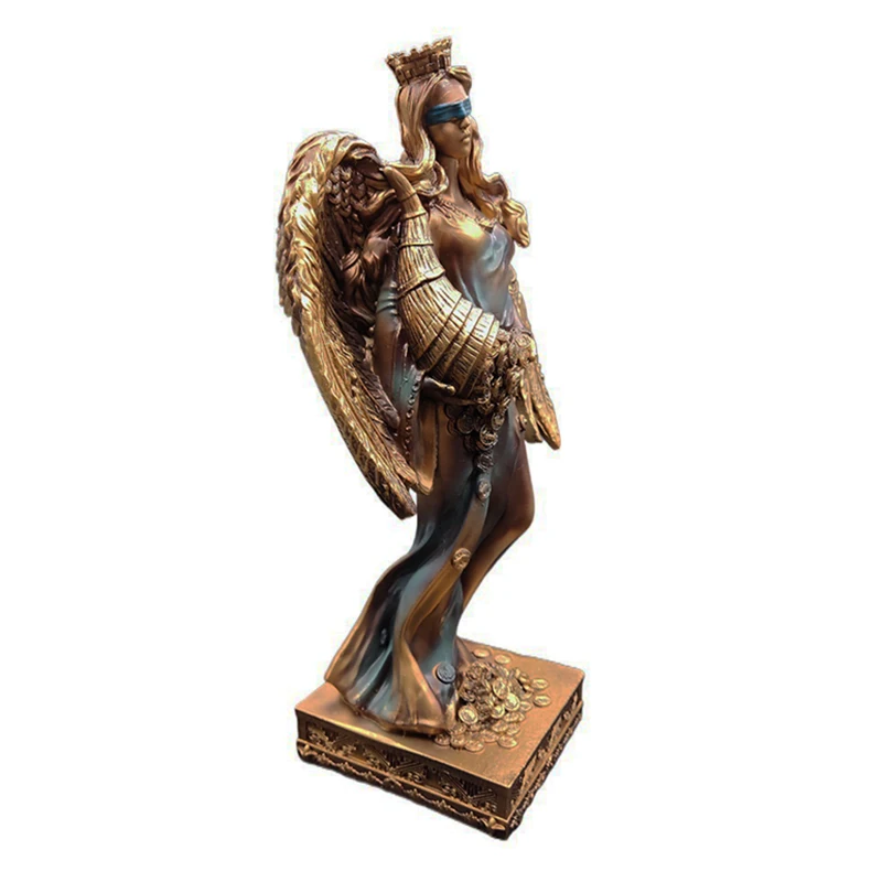 ERMAKOVA 2024 New Lucky Wealth Fortune Destiny Goddesses Mythic With Wings Angel Greek Figurine Sculpture Office Gift Home Decor