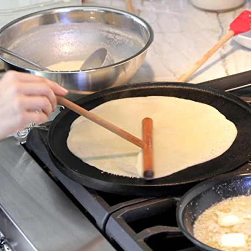 2Pcs/lot Pancake Batter Spreader Stick Pancake Tool Home Kitchen Tools Chinese Specialty Crepe Maker Wooden