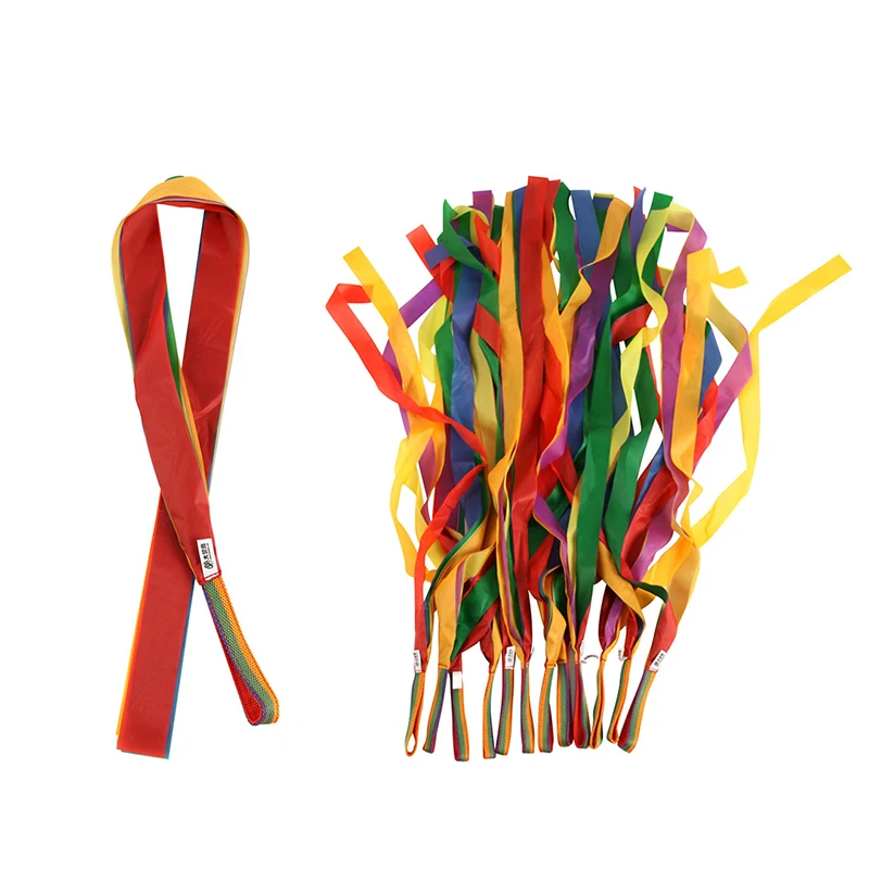 Sport Dance Rainbow Ribbon Kids Gym Rhythmic Gymnastics Art Gymnastic Exercises Cheerleading Fitness