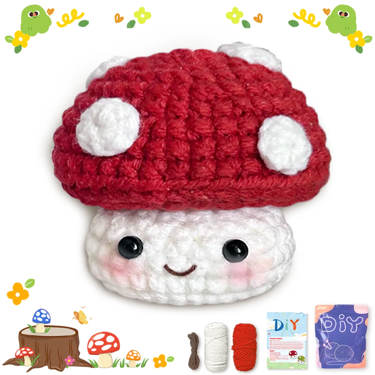 Charming Handmade Mushroom Craft Kit with Video Tutorial