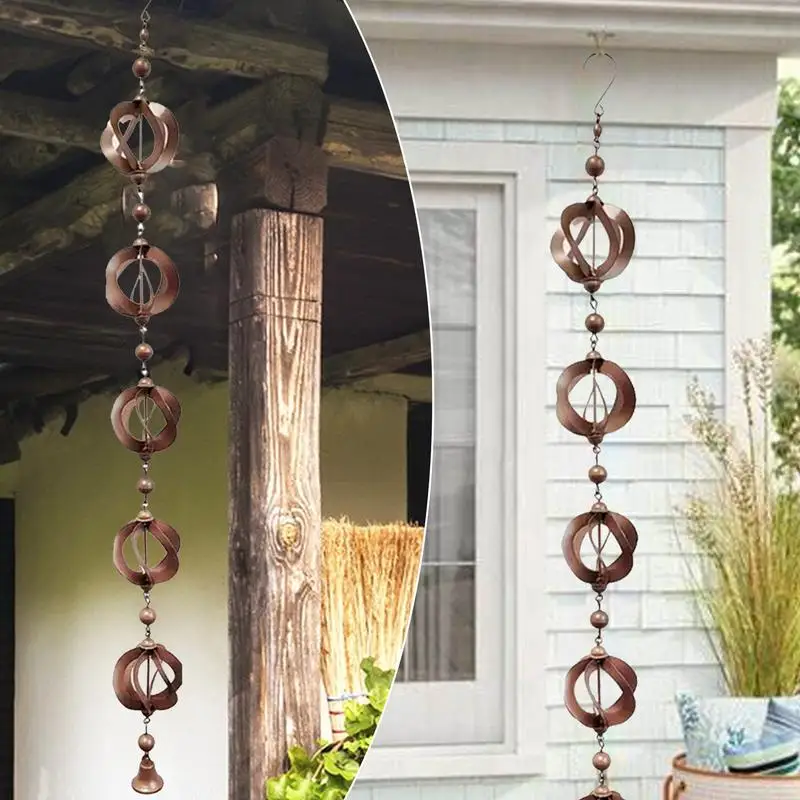 Creative Birds On Cups Metal Rain Chain Rain Catcher For Gutter Roof Decoration Metal Drainage Chain Downspout Tool