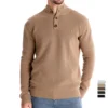 Autumn Winter Mens Sweater Half High Neck Zipper Solid Elastic Slim Fit Long Sleeve Pullover Men Business Casual Knit Sweaters 5