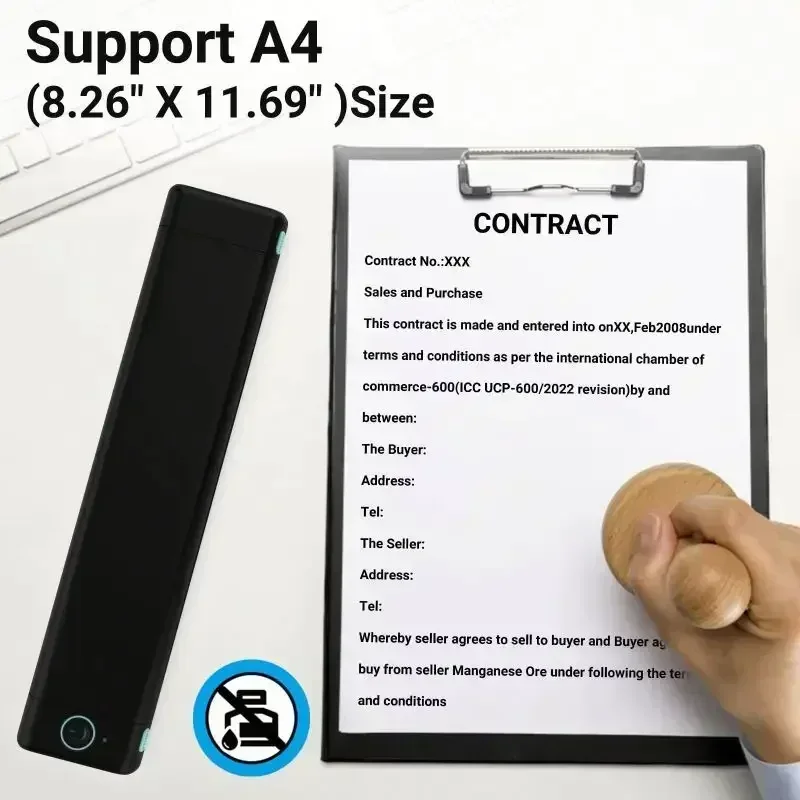 M08f A4 Papier Draagbare Thermische Printer 216Mm Draadloze Bluetooth Printer Compatibel Met Android Ios Laptop Voor Reisbureau image_1