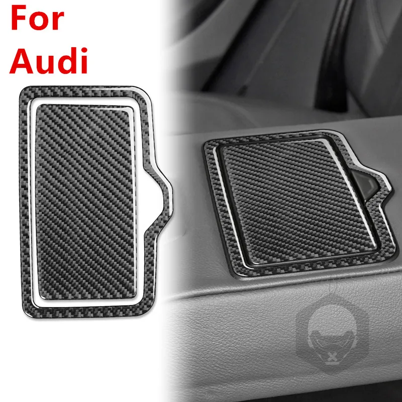 

For Audi Q5L 2018-2023 Rear Drain Cup Panel Sticker Carbon Fiber Trim Sticker Audi Interior Modification