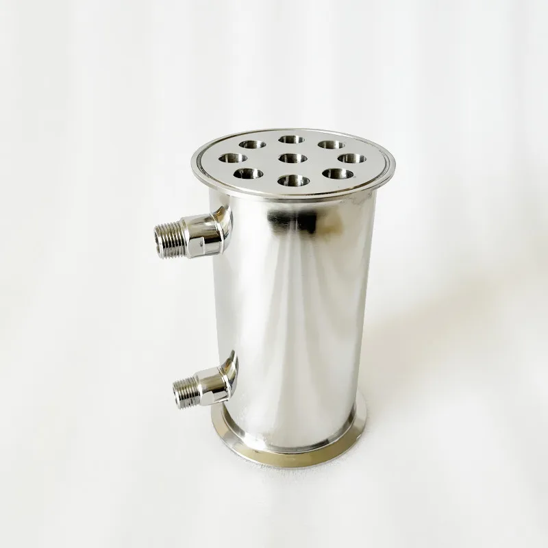 Dephlegmator 4" 102mmOD119mm Reflux Condenser With1/2" Male Thread Height 200mm Inside 9 Tubes For Moonshine Distillation Column