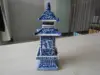 Old Collecting Antique Chinese Blue and White Porcelain Layered Tower Vases 1