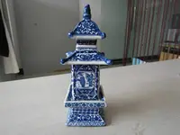 Old Collecting Antique Chinese Blue and White Porcelain Layered Tower Vases 1
