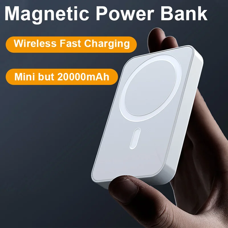 20000mah Magnetic Power Bank Mini Portable Large Capacity Charger Pd20w 