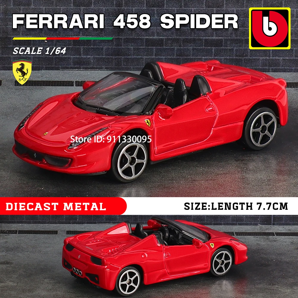 Bburago 1:64 ferrari 488 458 f12 296 gtb f40 f50 liga de luxo carro fundido modelo de brinquedo coleção presente mini modelo de carro 8