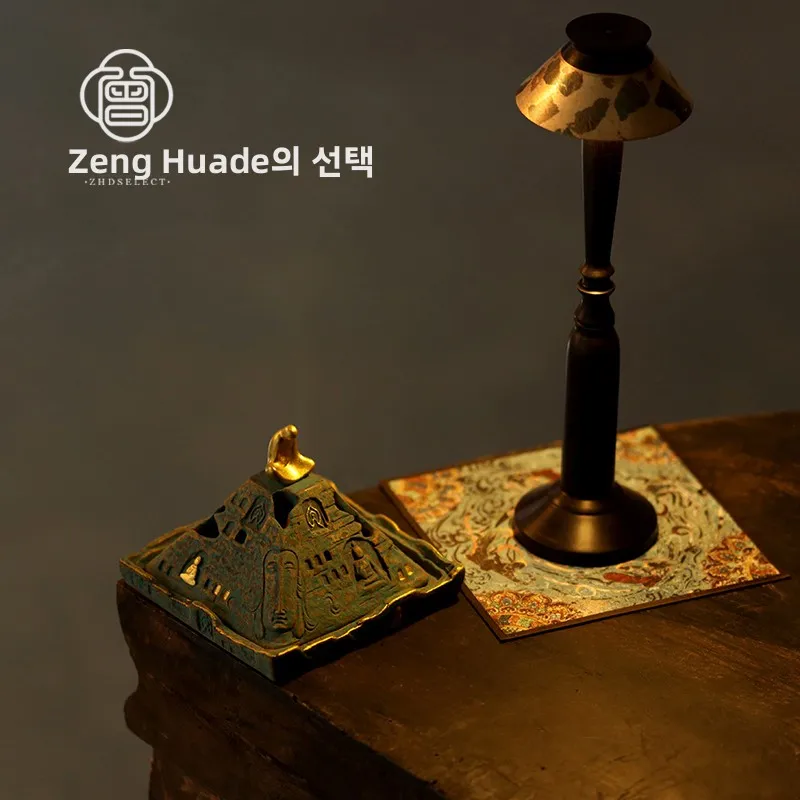 Zeng Hua De Dunhuang Dry Pounding Tea Ceremony 실크 스카프 얇은 스타일 티 매트 중국 선(禪) 차 문화 꽃무늬 수제
