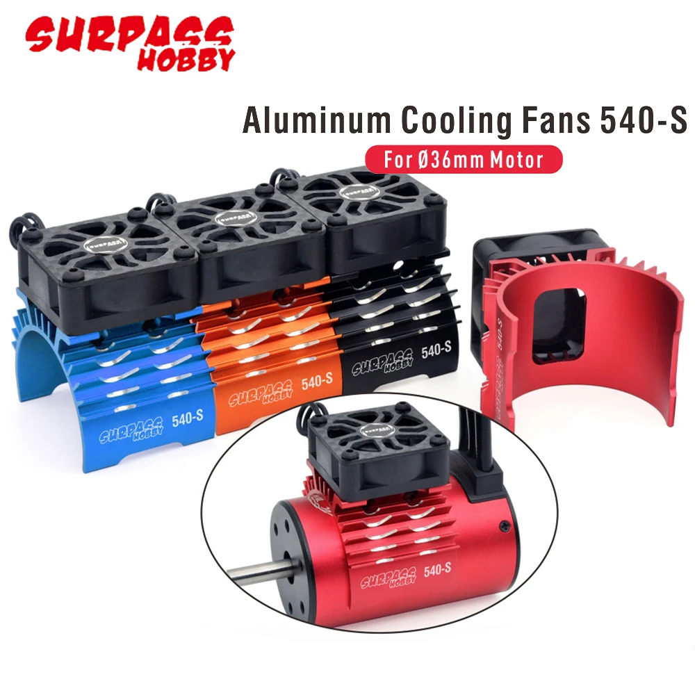 Surpass Hobby 540 Electric Metal Motor Cooling Fan 36mm Double Cool Fans Heat Sink Suit for All 1/8 1/10 Model Cars RC Parts