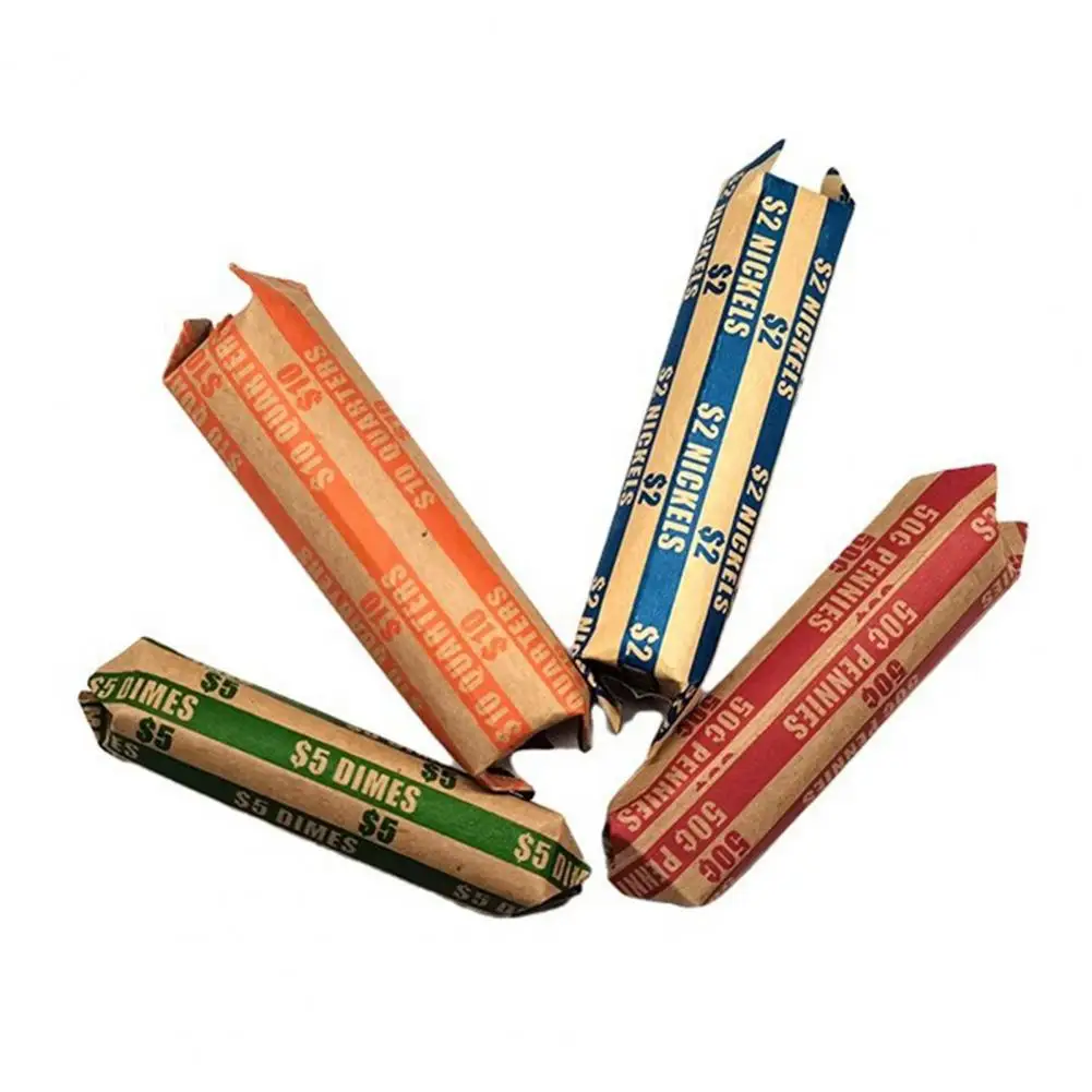 300PcsCoinWrappingPaperAlphabetPrintWearResistantStripedCoin