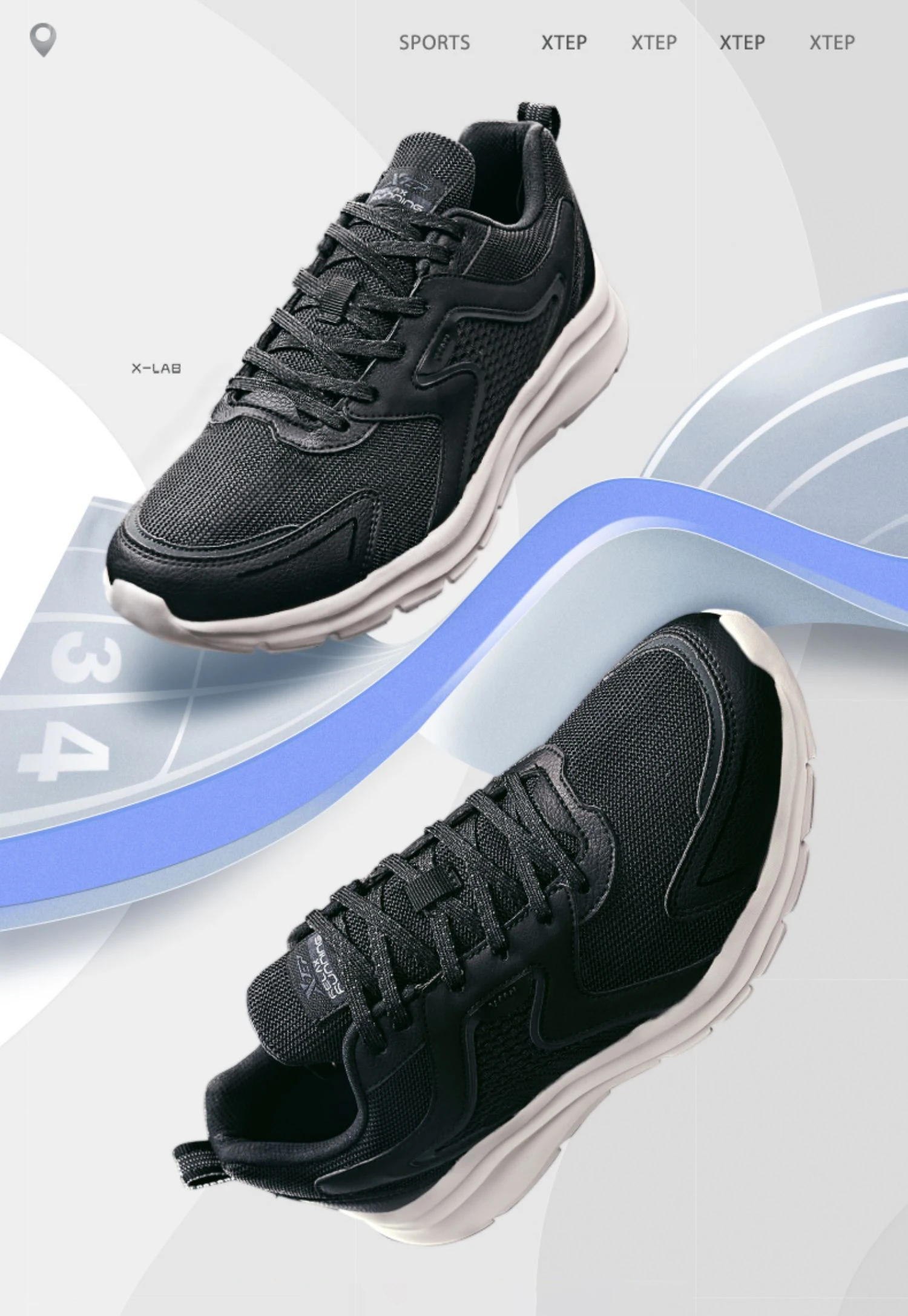 Description Picture 3 of itemXtep Sports Shoes Men's Mesh Breathable Running Shoes Winter Marathon Black White Men's Sports Shoes Sneakers Man 879119110110