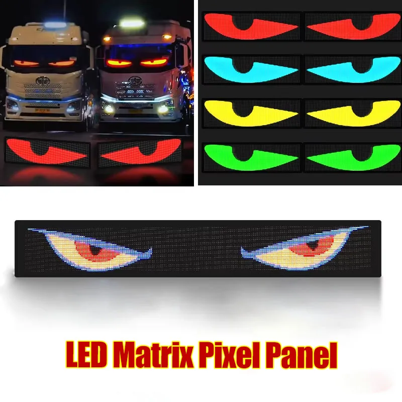 Pannello LED Matrix 16x64 Pixel Portatile | Display RGB Per Testi, Animazioni E Musica | Impermeabile IP66 | Controllo Bluetooth