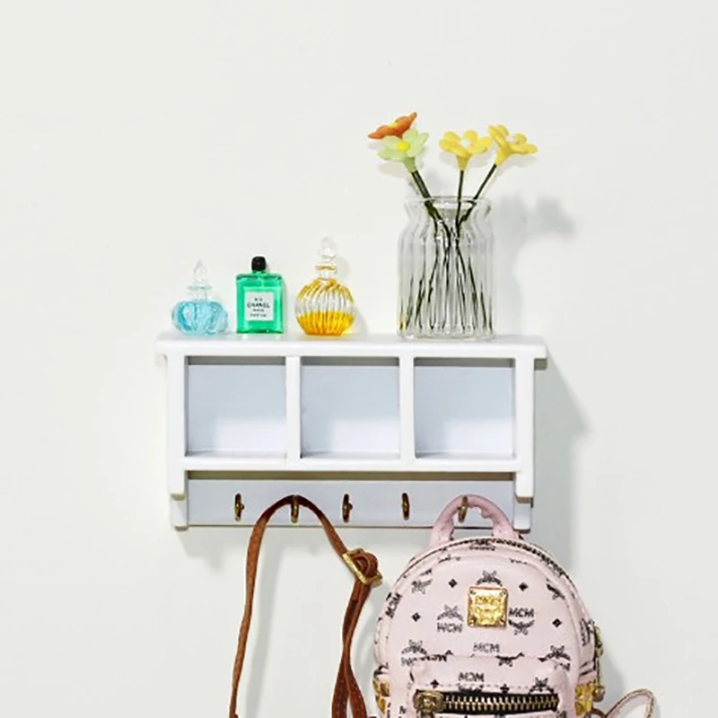 

New! 1 Pc 1/12 Dollhouse Miniature Kitchen Wall Mounted Shelf Rack Cabinet Hanger Hook