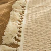 Cotton & Linen Woven Carpet Thin Fabric Can Be Machine Washed. Cotton Bedside Blanket-T02C 3