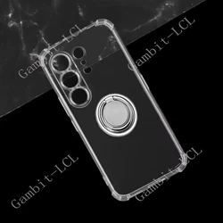 Enhanced Ring Holder Bracket Phone Case with TPU Soft Cover for Camon 50 Pro 5G (Ring Case Clear)