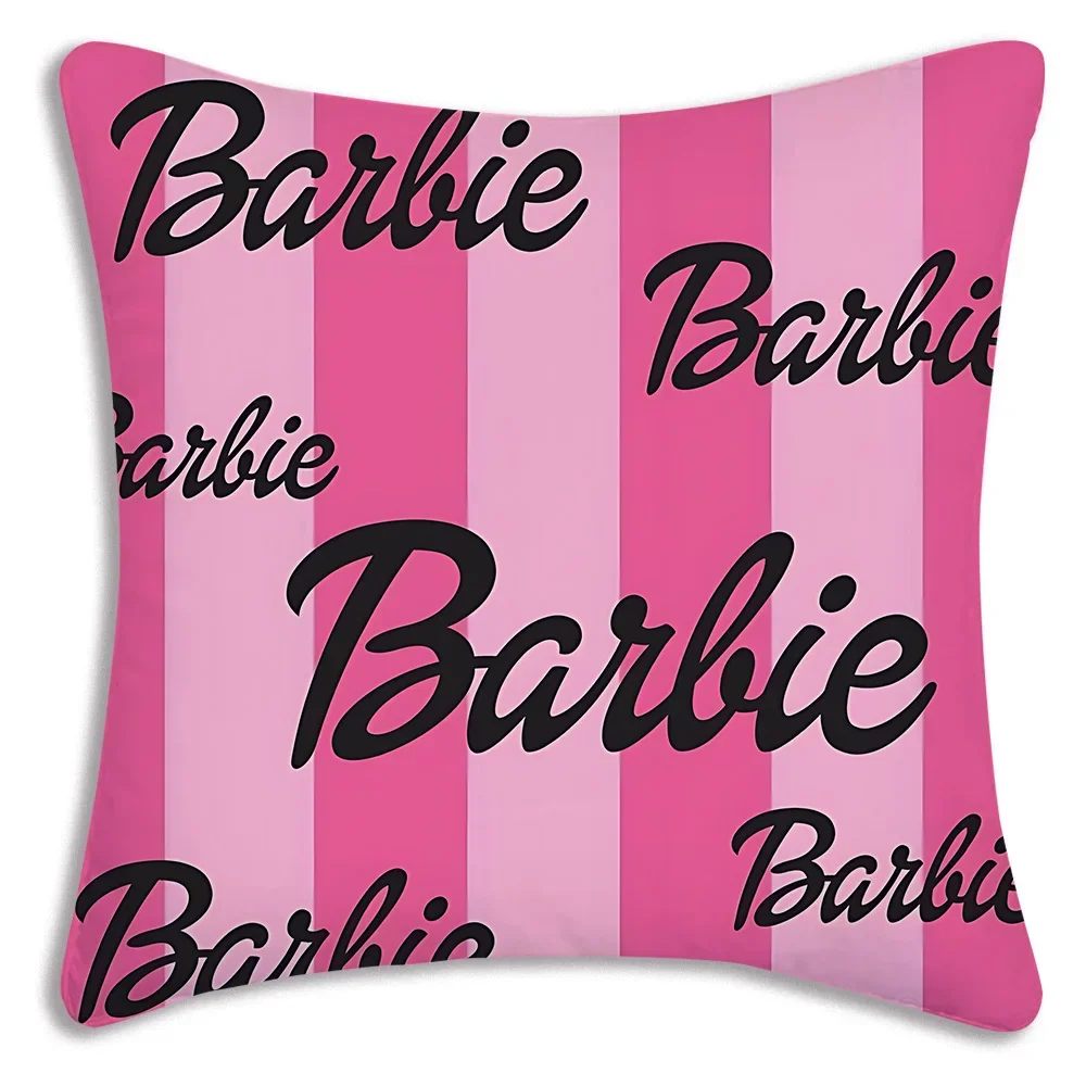 Fashion Doll B-Barbies Pillow Covers Cartoon Sofa Decorative Home Double-sided Printing Short Plush Cute Cushion Cover