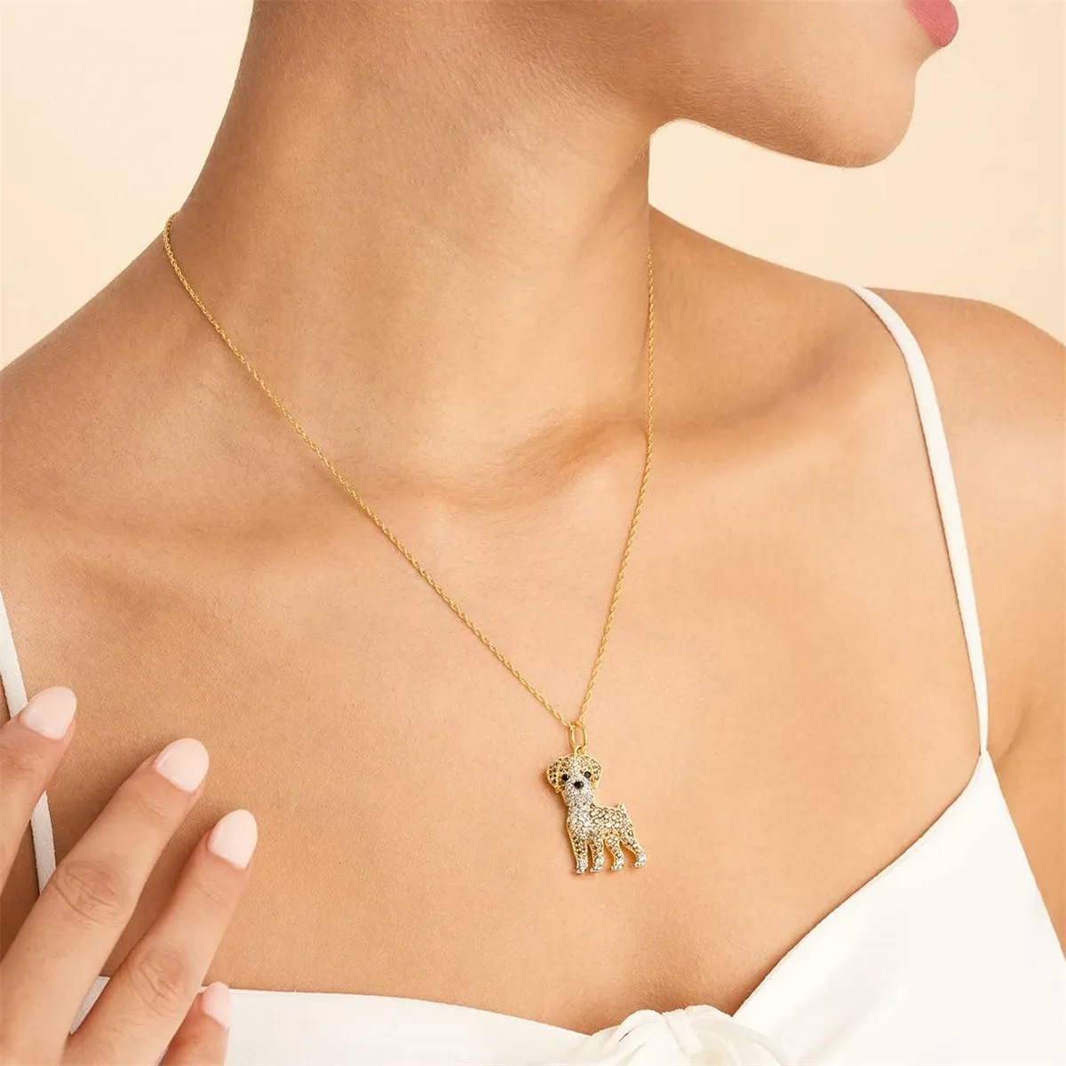 Exquisite and Cute Boxer Dog Pendant Necklace for Women Elegant