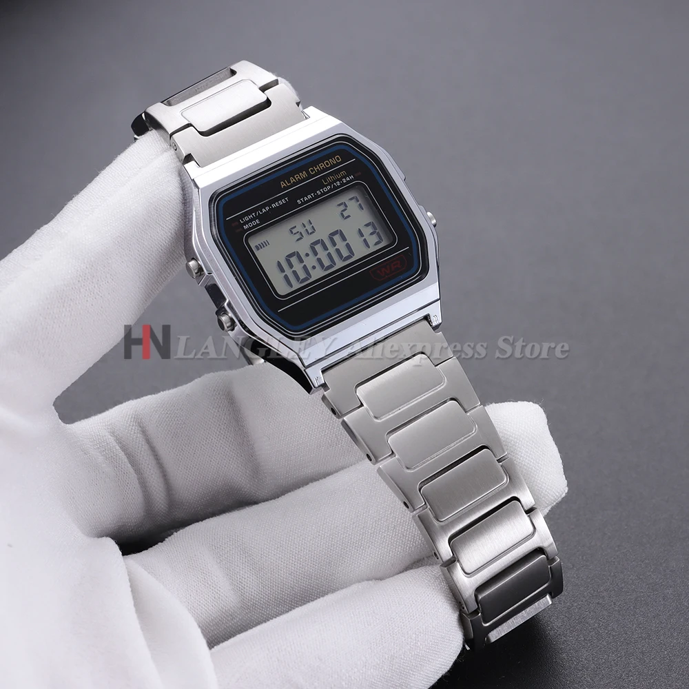 Premium Stainless Steel Smartwatch Strap - Sporty Silver & Black Bracelet with Folding Buckle