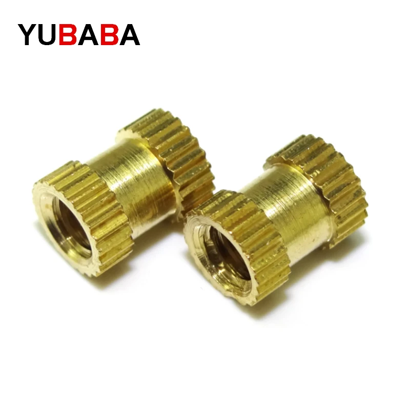 

100pcs/lot M2 M2.5 M3 Copper Inserts Brass Double Pass Knurl Nut Embedded Fastener Spacing Nuts C0085