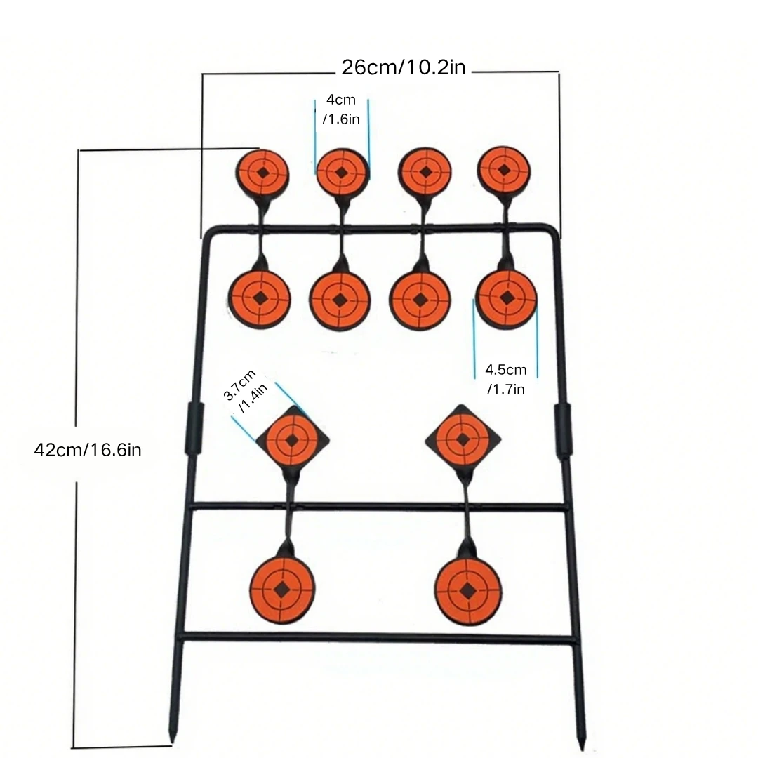 Cible Spinning 360° en acier auto-réinitialisable pour carabines .177, pistolets BB et lance-pierres