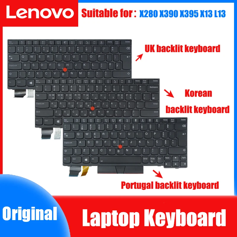 Lenovo-teclado Thinkpad X280 X390 X395 X13 L13 Teclado Notebook Original Reino Unido Portugal Coréia 01yp160 01yp040