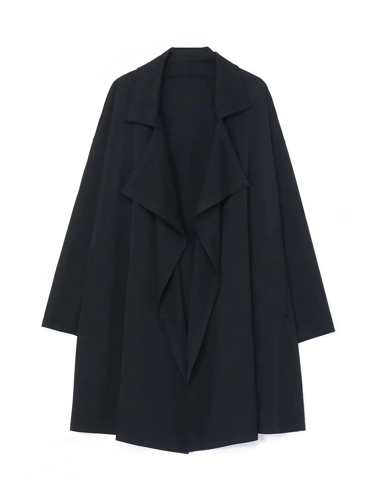 MAMELICCE Extra Loose Jacket Unsiex original design style Casual Trench Coat for Men and Women black outerwear