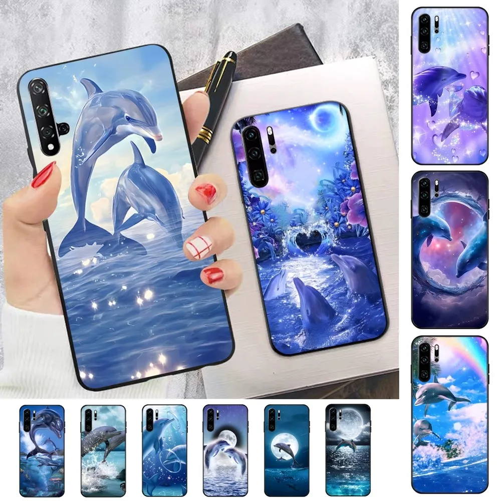 

Animal Cute Dolphin Phone Case For Huawei Honor 10 lite 9 20 7A pro 9X pro 30 pro 50 pro 60 pro 70 pro plus