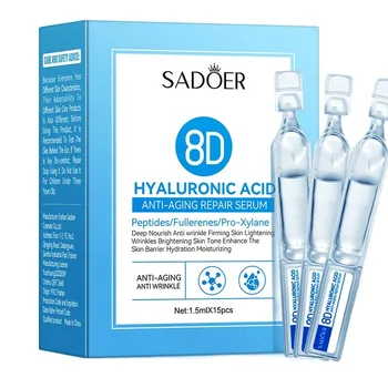 Siero Viso all'Acido Ialuronico Anti-Età, Nutrizione Profonda, Essenza al Collagene e Fullerene, Sbiancante e Rassodante per la Cura della Pelle