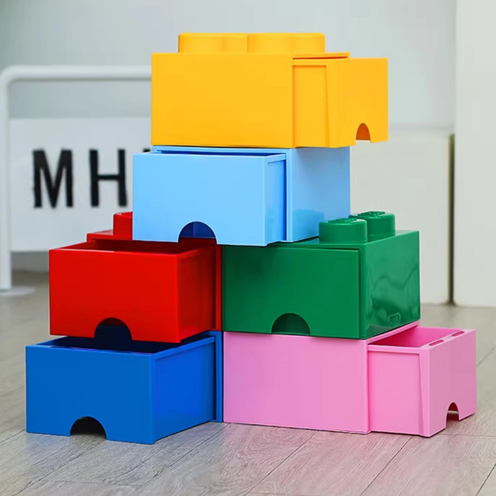 New Creative Storage Box Building Block Shapes Box Desktop Stackable ...